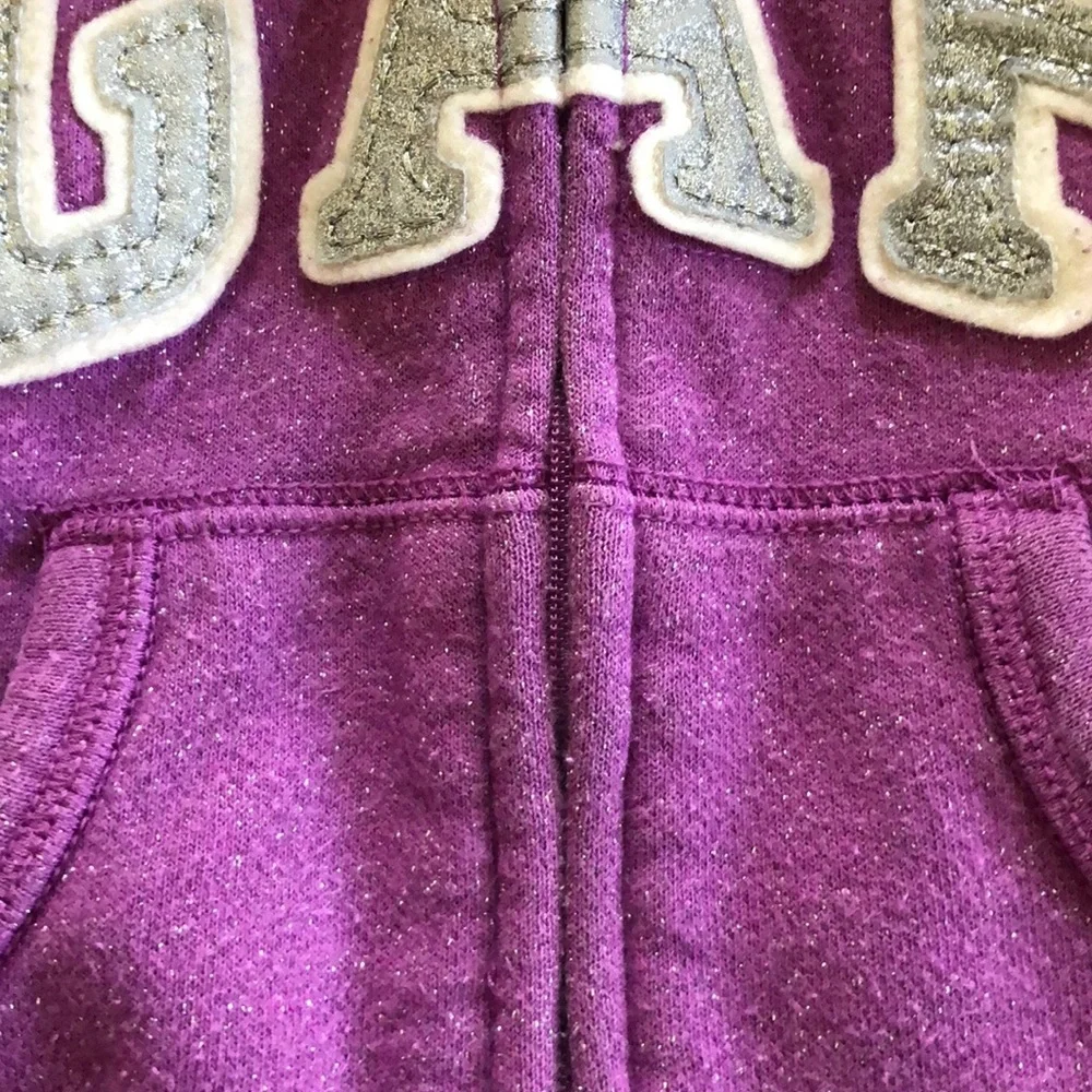 💜 Baby GAP Preppy Sparkle Purple‎ Fall outfit Hoodie 18-24 months
